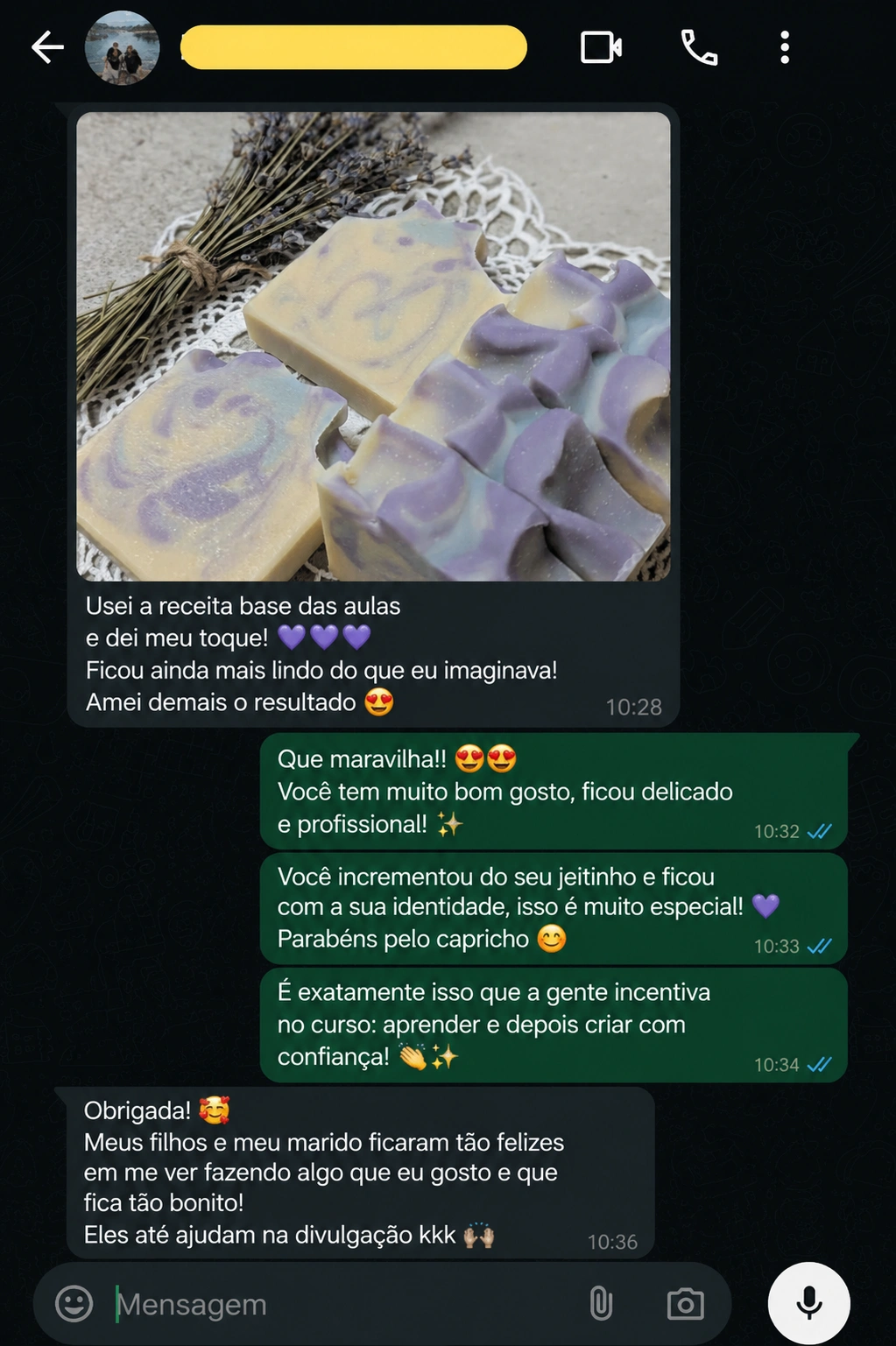 Depoimento de aluna